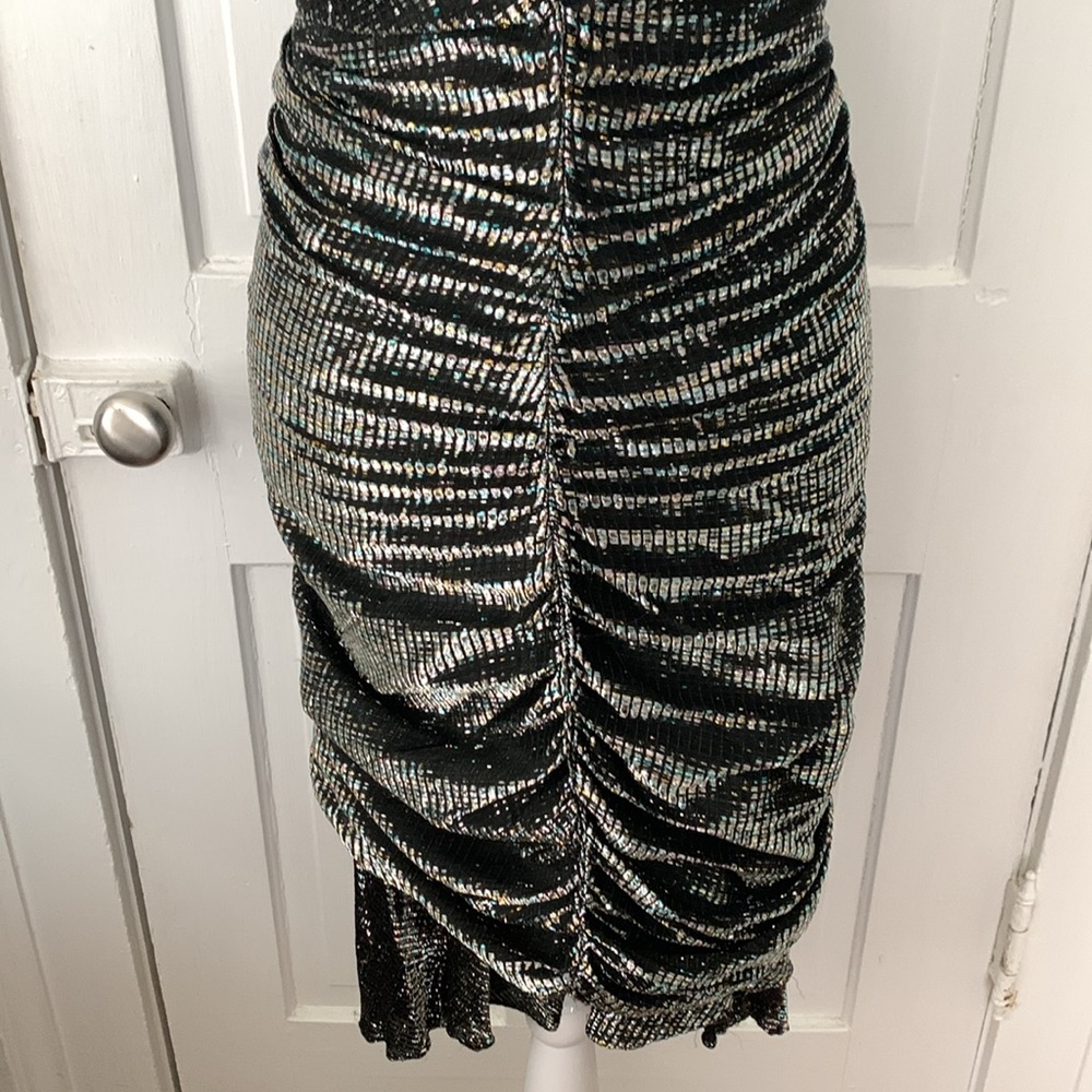 VINTAGE RUCHED SHIMMERY DANCE PARTY MERMAID DRESS - Picture 5 of 15